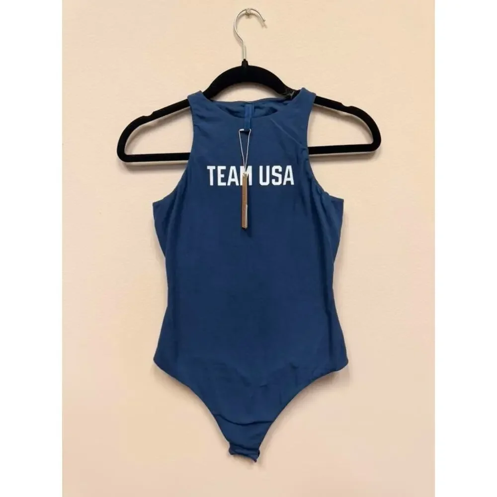 SKIMS OLYMPIC high neck bodysuit - Navy Size M NWT #1601